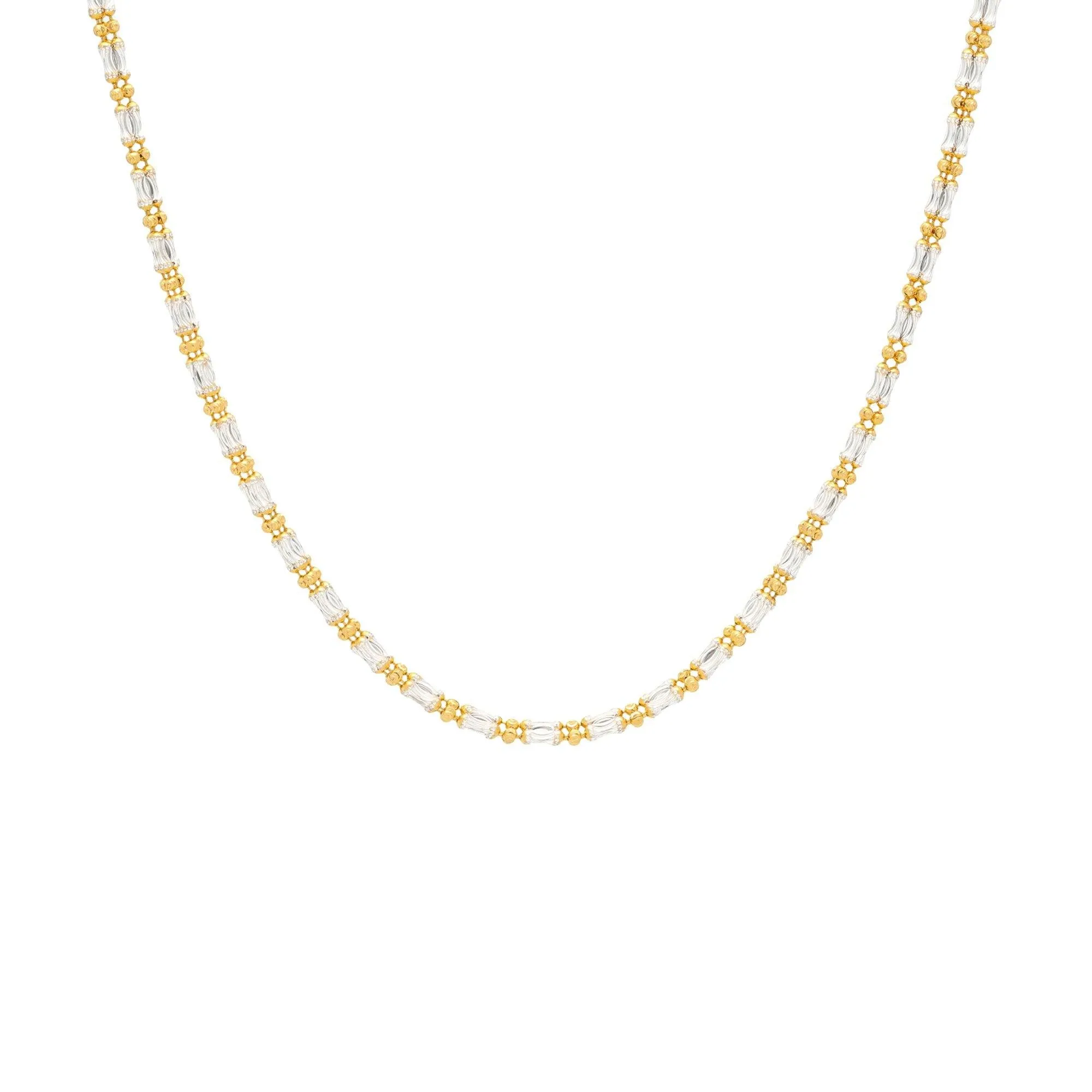 22K Multi Tone Gold Chain, 20 inches