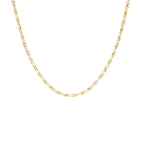 22K Multi Tone Gold Chain, 20 inches