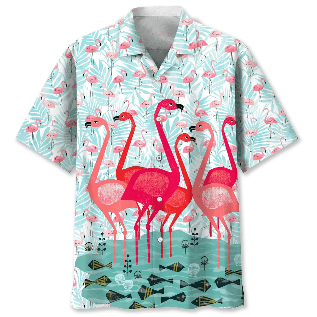 3D All Over Print Flamingo Hawaiian Shirt, Hawaii Beach Aloha Shirt for Men, Flamingo Shirt