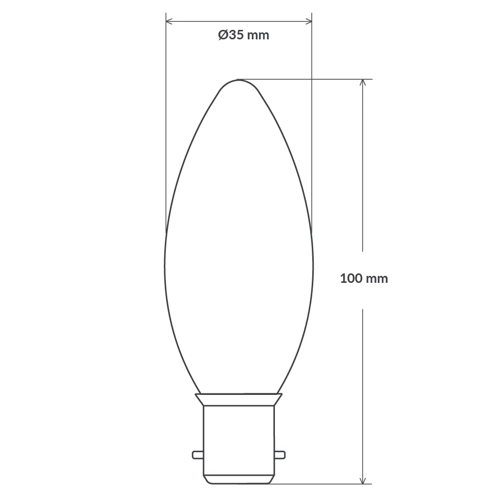 6W Candle LED Bulb B22 Clear in Warm White