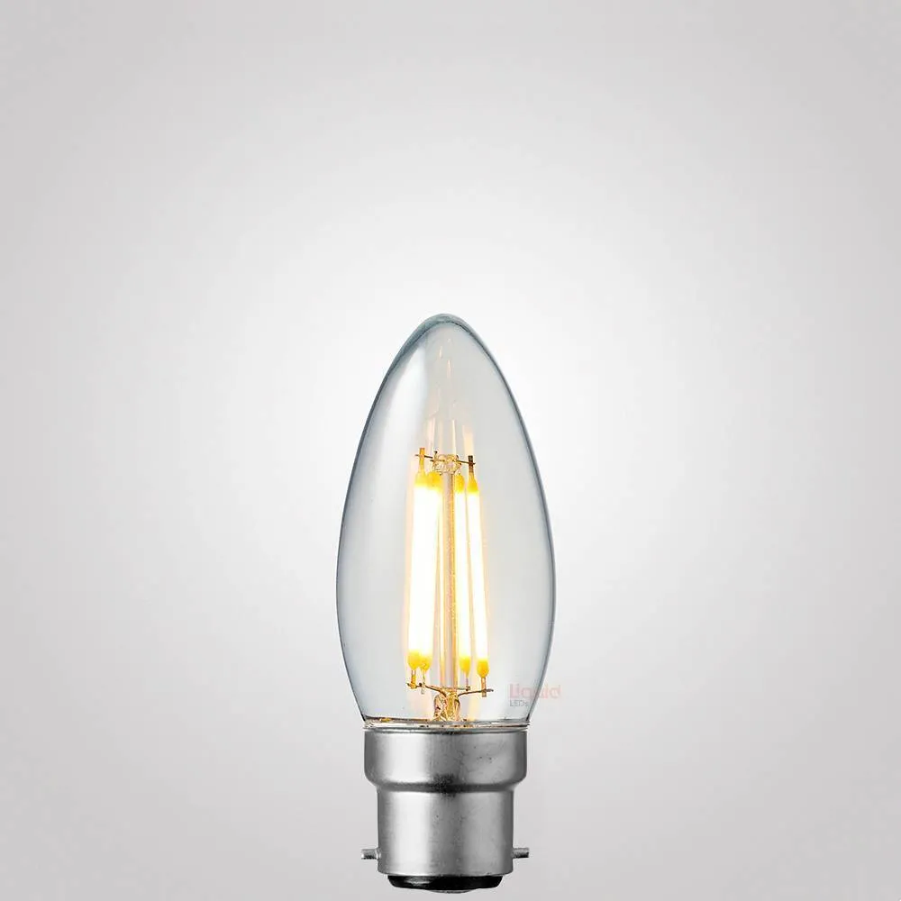 6W Candle LED Bulb B22 Clear in Warm White