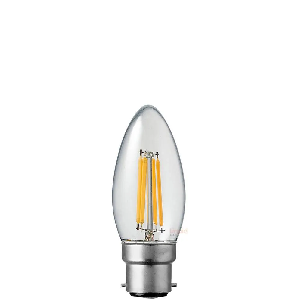 6W Candle LED Bulb B22 Clear in Warm White