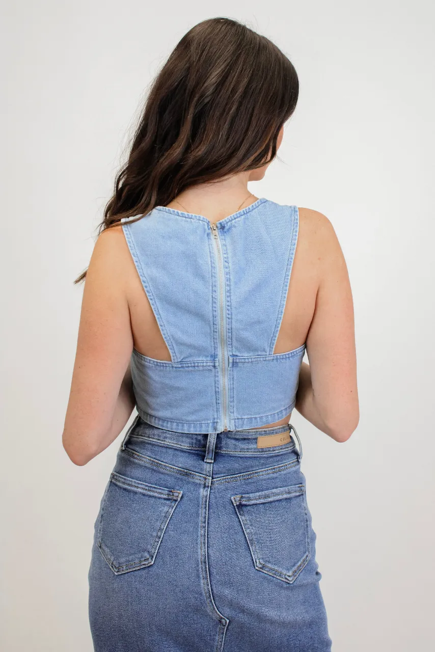 90s Baby Denim Crop Top