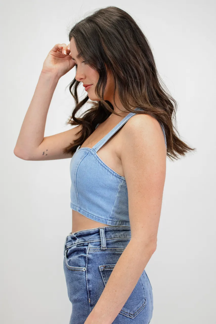 90s Baby Denim Crop Top