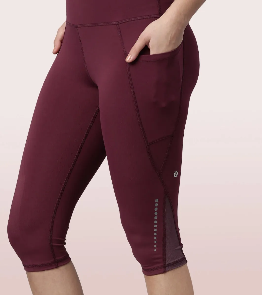 Active Capri Legging| Dry Fit Active Capri Legging With Reflective Graphic