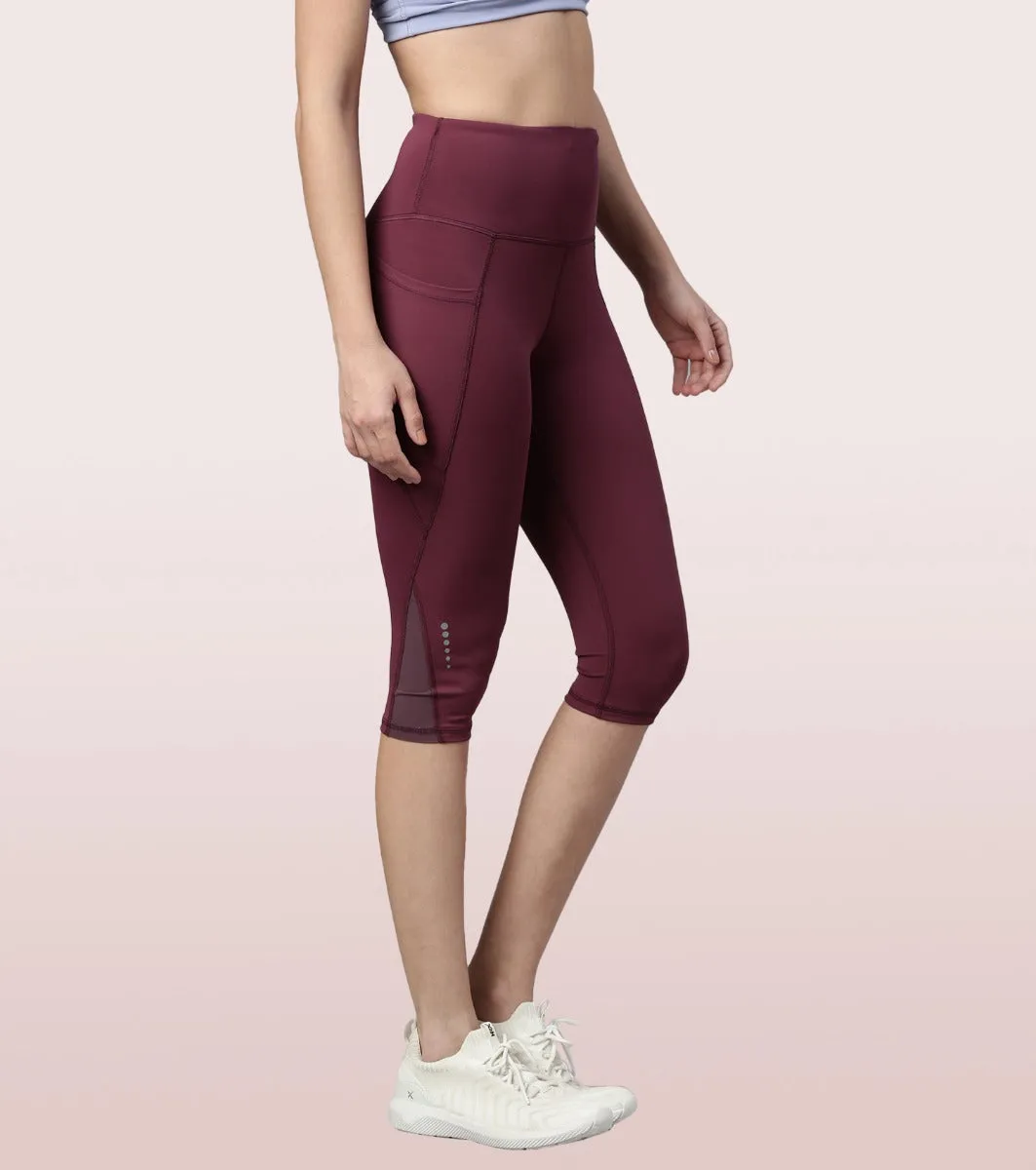 Active Capri Legging| Dry Fit Active Capri Legging With Reflective Graphic