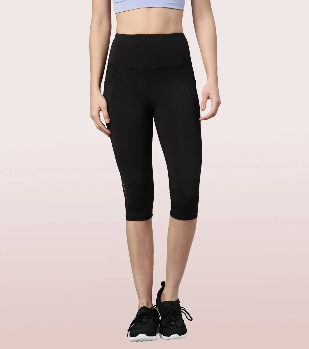 Active Capri Legging| Dry Fit Active Capri Legging With Reflective Graphic