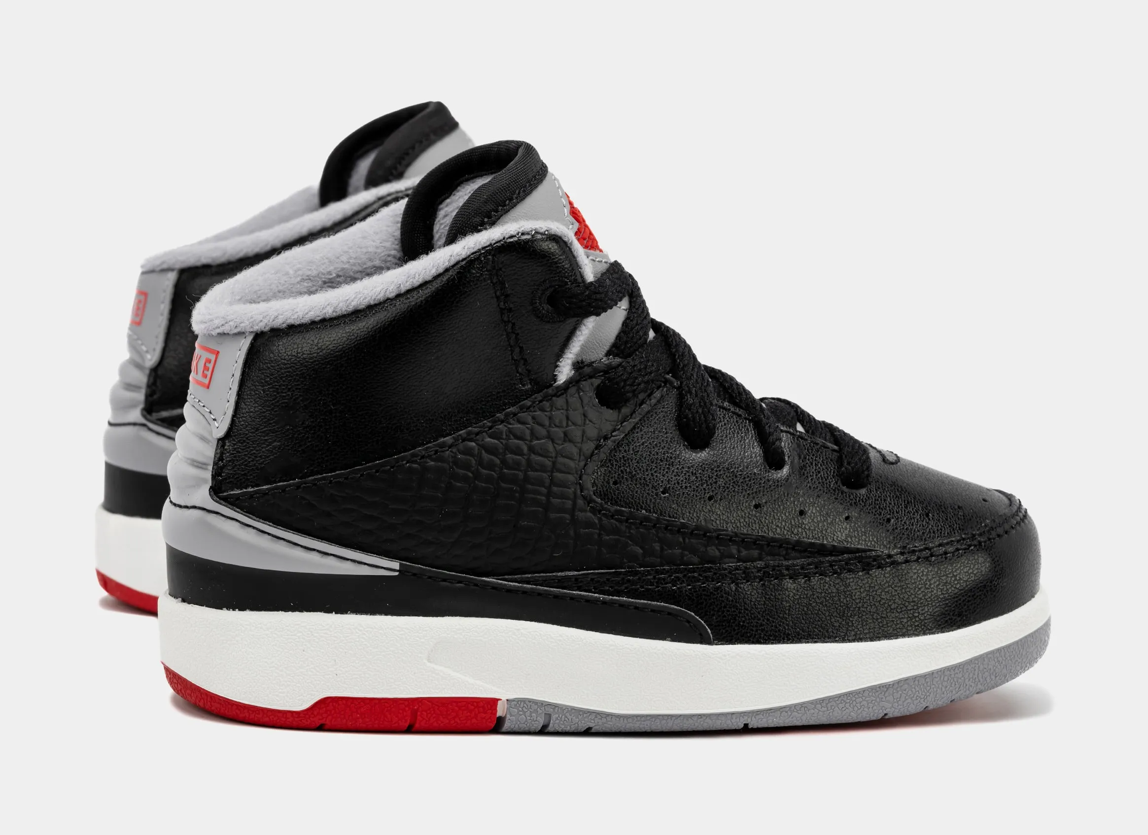 Air Jordan 2 Retro Black Cement Infant Toddler Lifestyle Shoes (Black/Cement Grey)