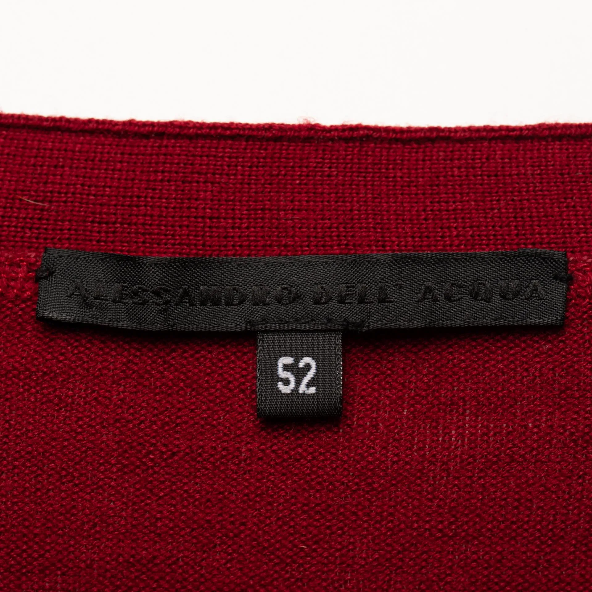 ALESSANDRO DELL'ACQUA Red Merino Wool Cardigan Sweater EU 52 NEW US L