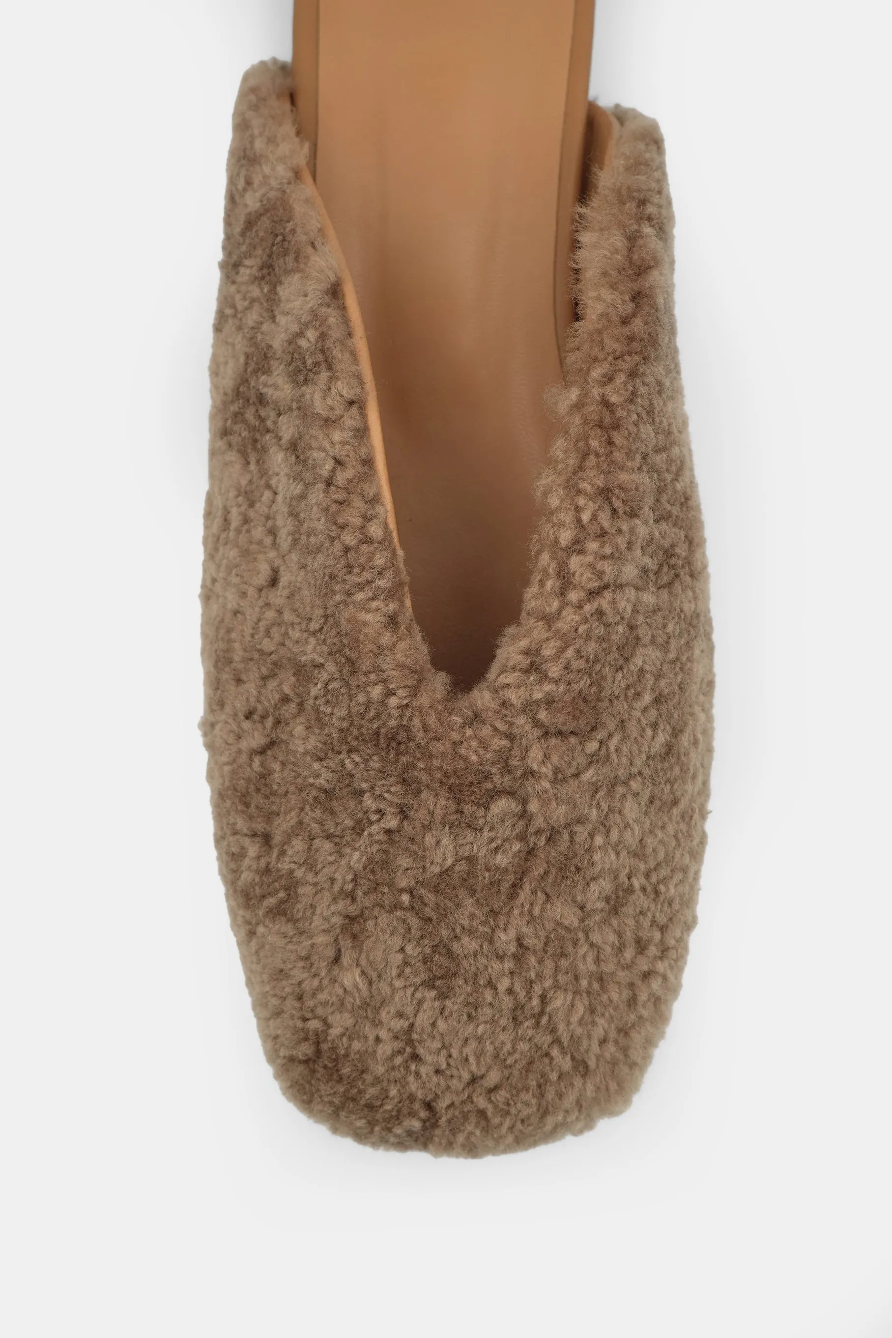 Alez Shearling Mules, Brown