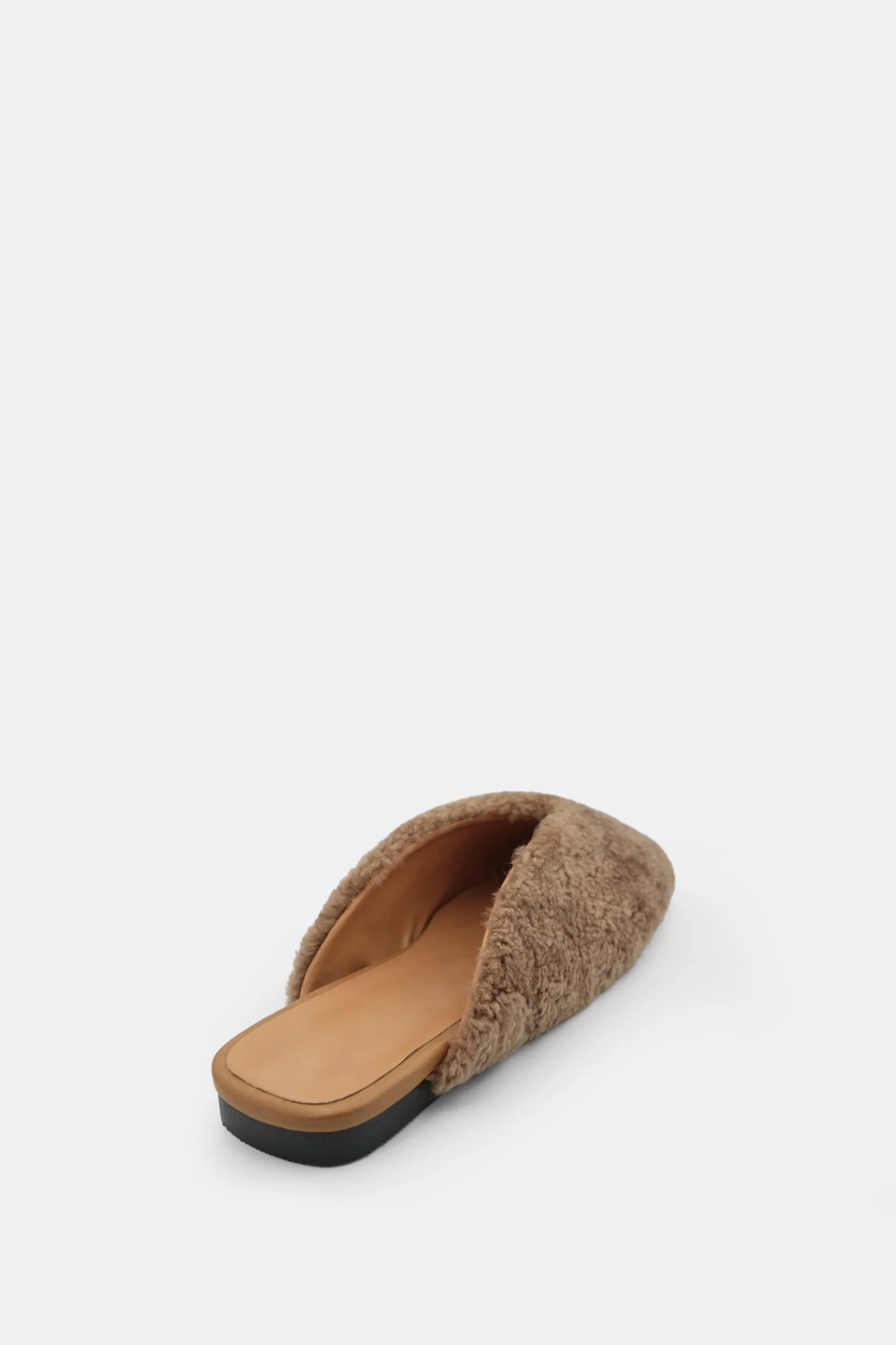 Alez Shearling Mules, Brown