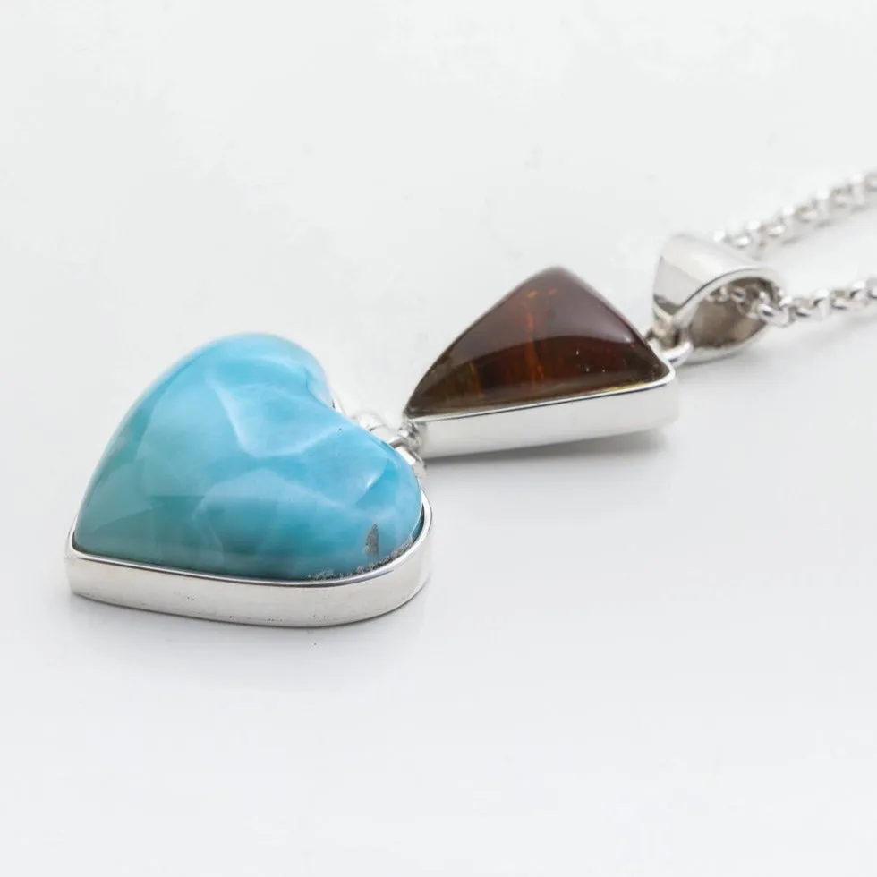 Amber Heart Pendant Samantha