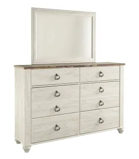 Ambewadi Whitewash Two Tone Dresser And Mirror