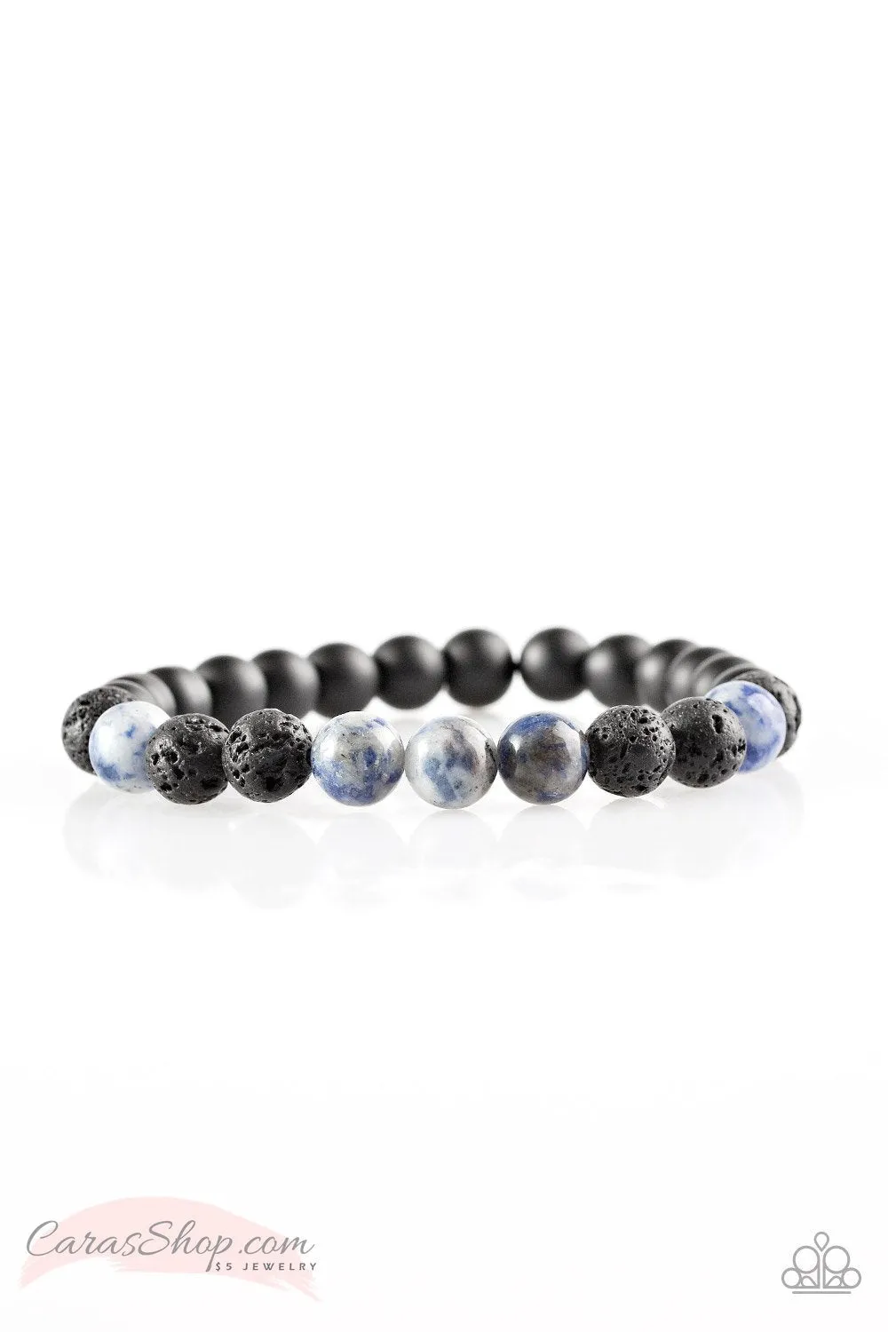 Ambition Blue Lava Rock Stretch Bracelet - Paparazzi Accessories