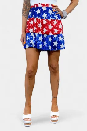 American Flag Sequin Skirt