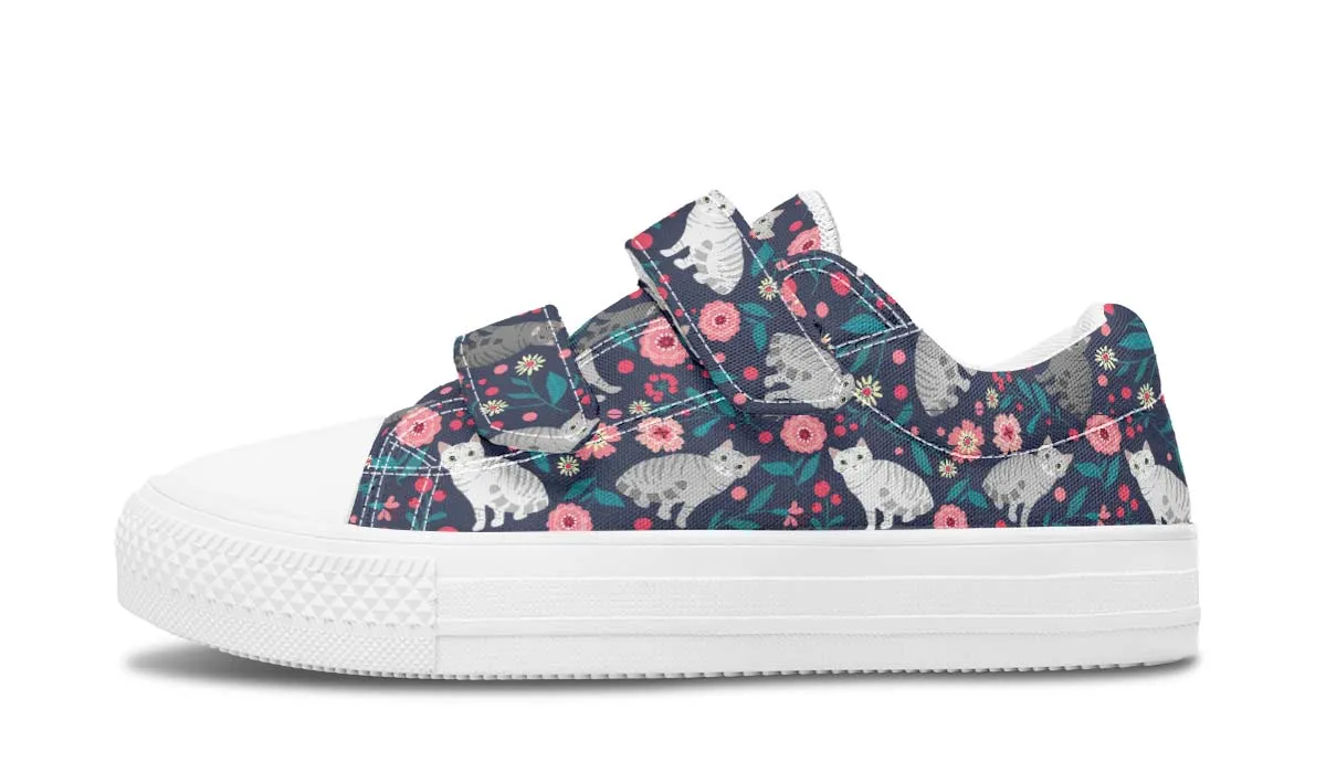 American Shorthair Cat Flower Kids Lowtops