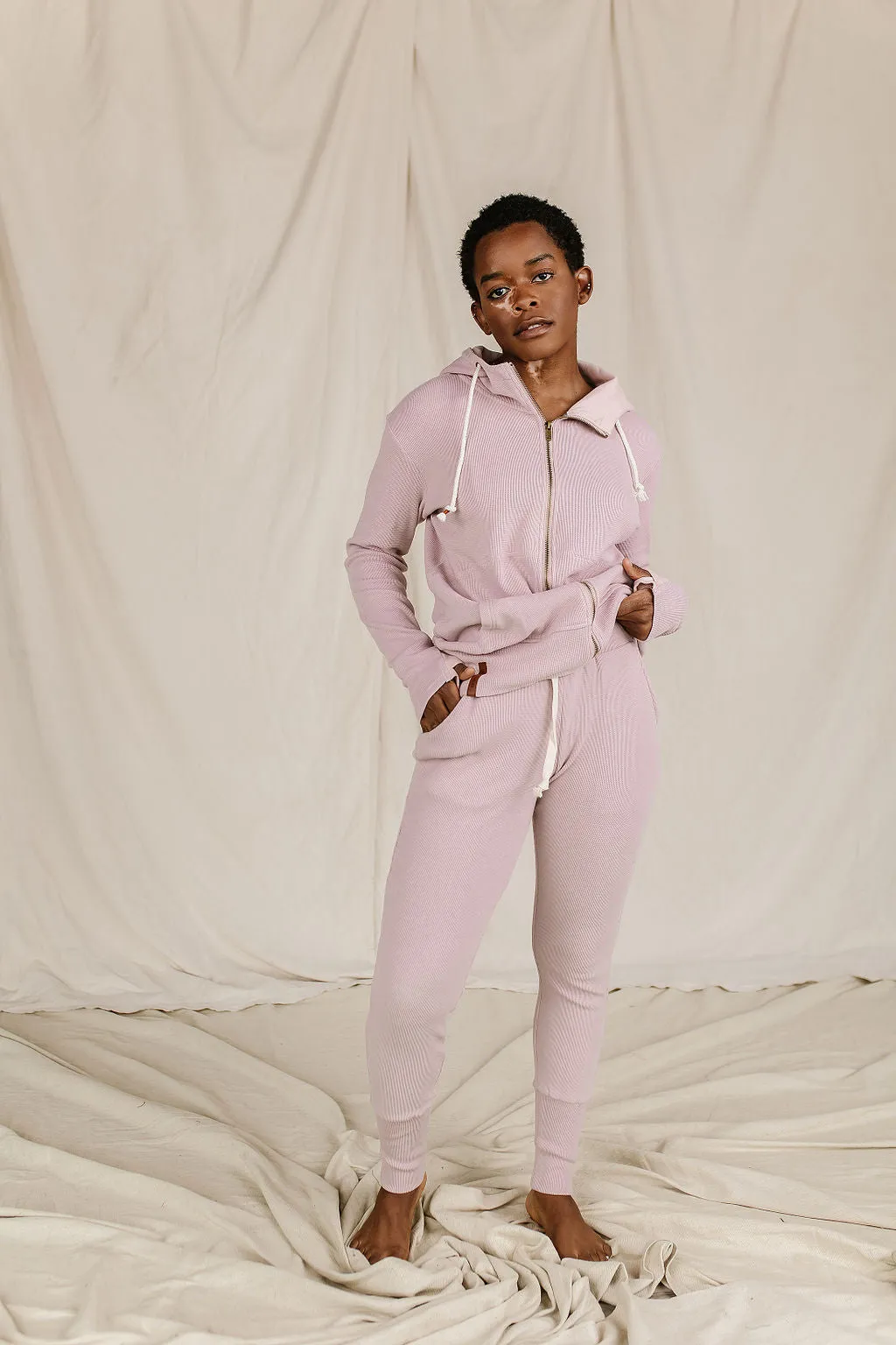 Ampersand Avenue Waffle Knit Jogger - Blush