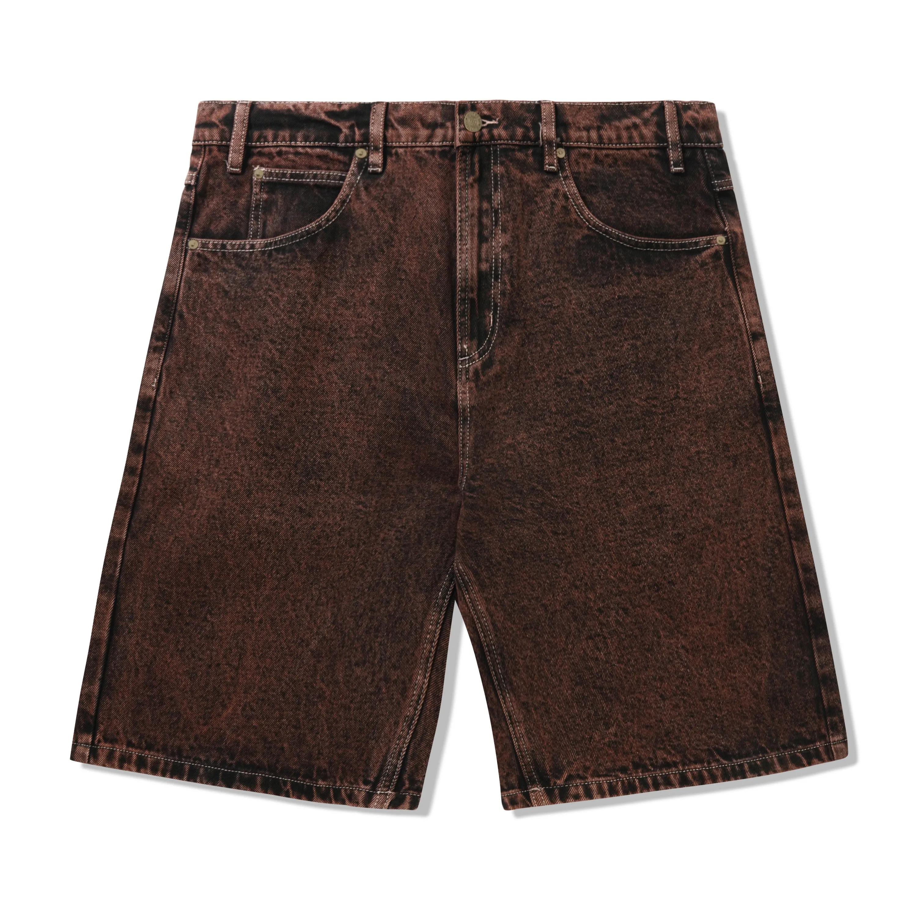 APPLIQUE DENIM SHORTS ACID BROWN