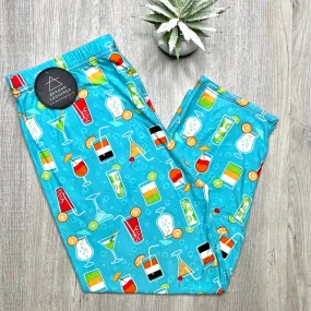 Aqua Summer Vacation Mixed Drinks Print Soft Leggings