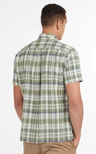 Barbour Linen Mix 2 Short Sleeved Summer Shirt - Olive