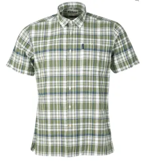 Barbour Linen Mix 2 Short Sleeved Summer Shirt - Olive