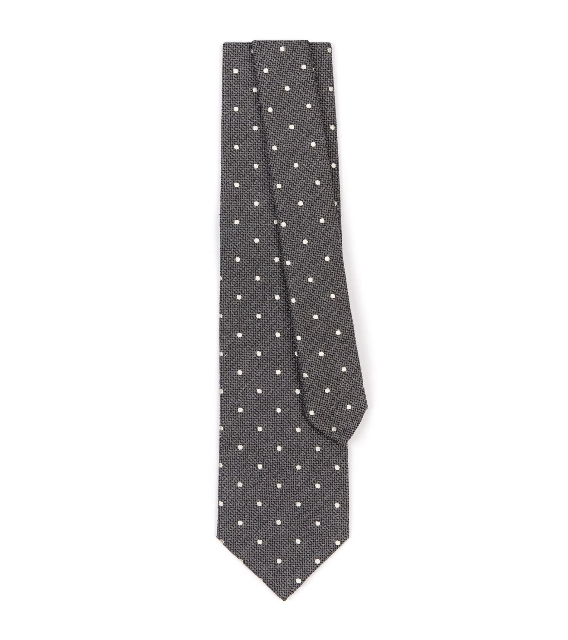 Bigi Silk Bourette Spot Tie: Grey