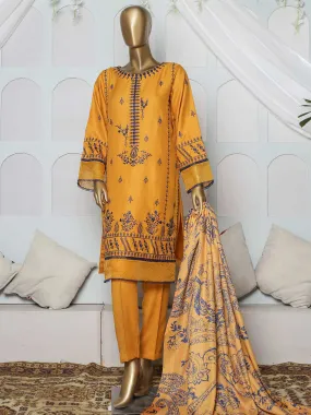 Bin Saeed Mustard Dhanak Suit with Winter Shawl