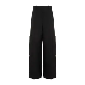 BLACK CAITON HIGH-WAISTED TROUSERS