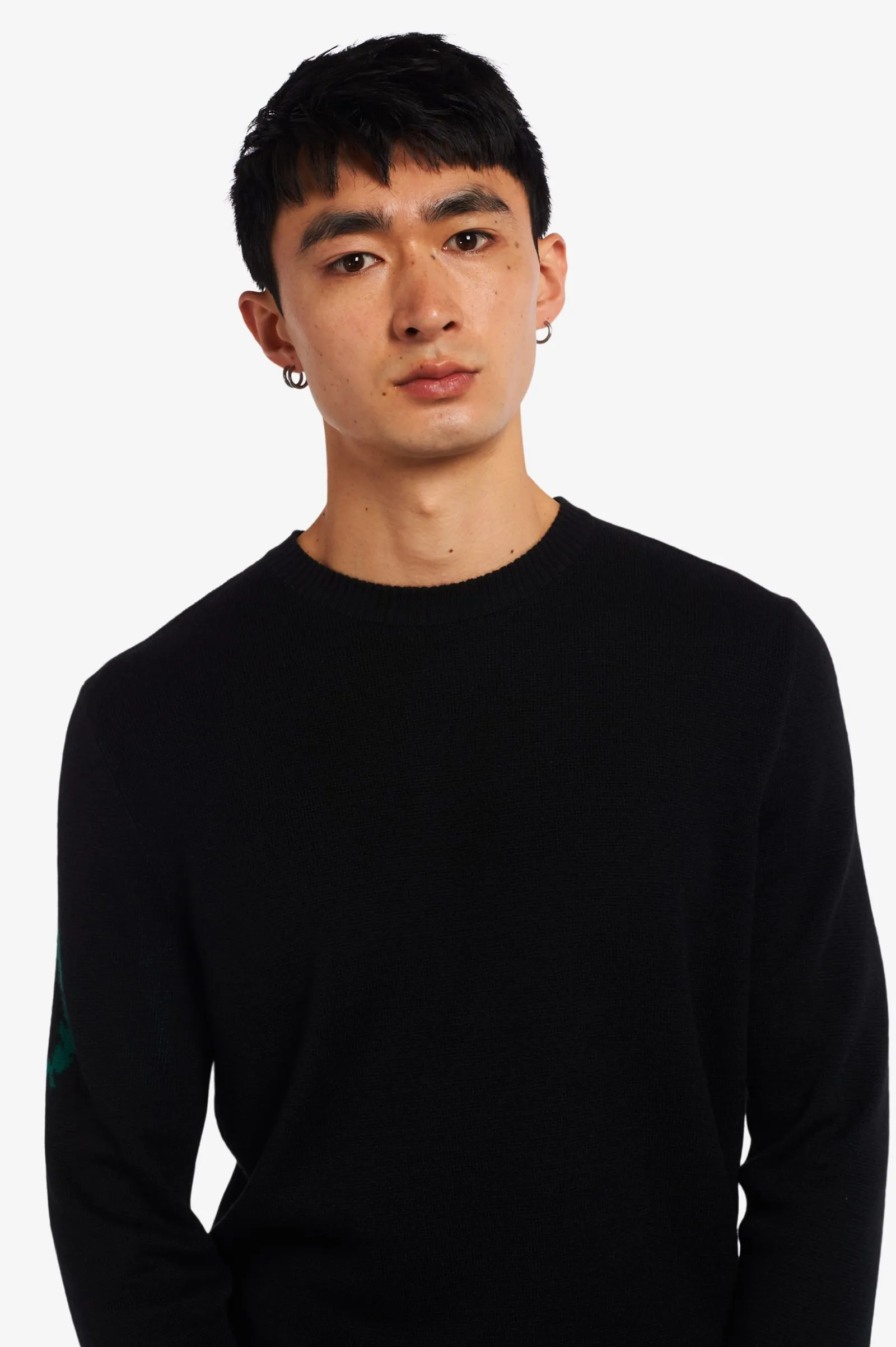 BLACK LAUREL WREATH JACQUARD CREW