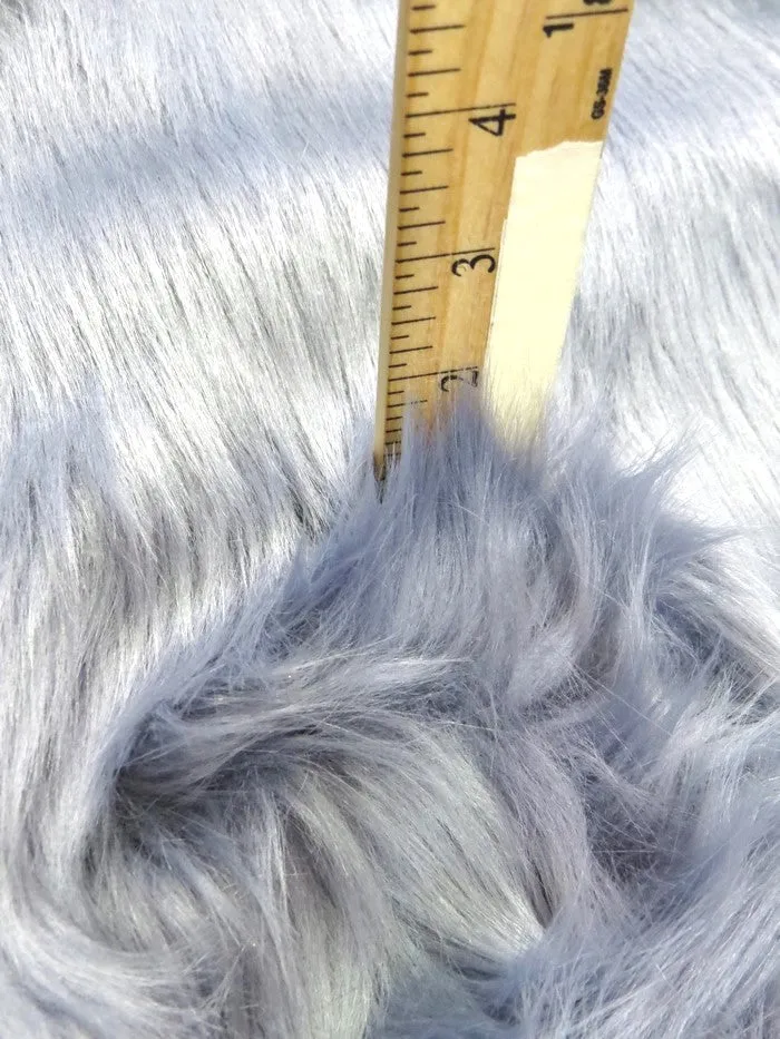 Black Solid Shaggy Long Pile Faux Fur Fabric / Sold By The Yard