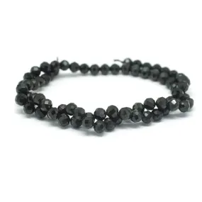 Black Spinel 6mm Faceted Round - 15-16 Inch