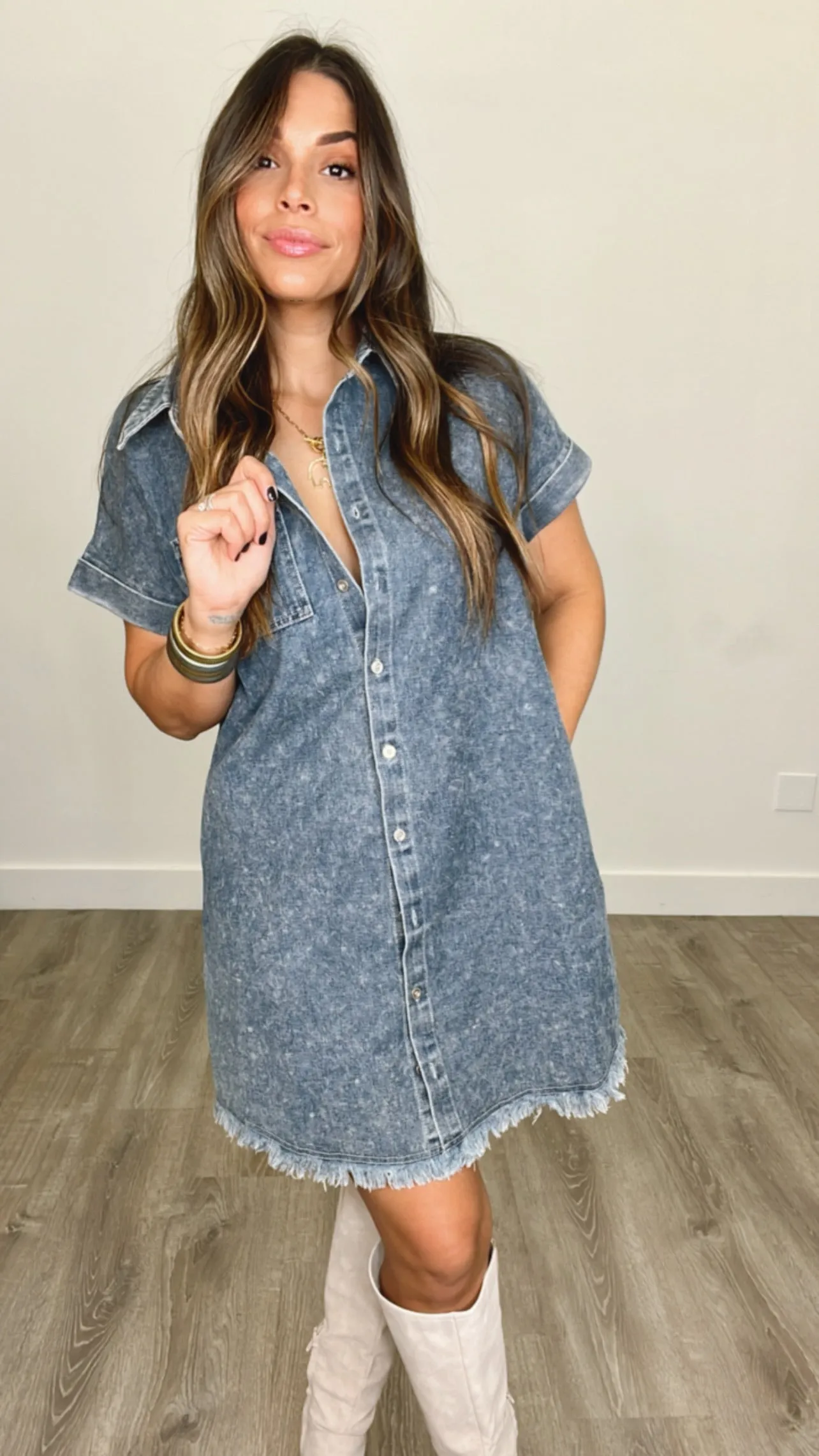 Blue Ivy Washed Denim Dress