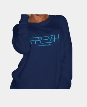 Blue "FRESH" 3D Embroidery Sweatshirt