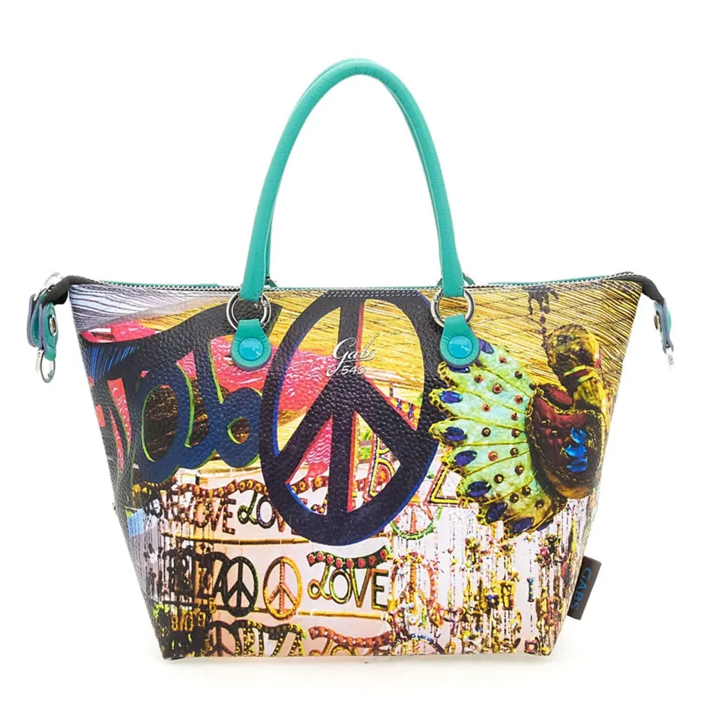 Borsa Donna a Mano con Tracolla GABS G3 PLUS Holiday in Pelle stampa Love Ibiza Large