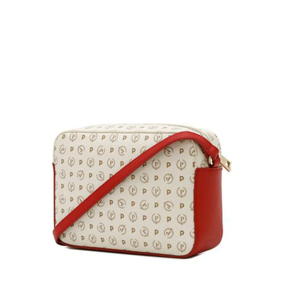 Borsa Donna a Tracolla POLLINI linea Heritage Logo Classic Avorio e Rosso