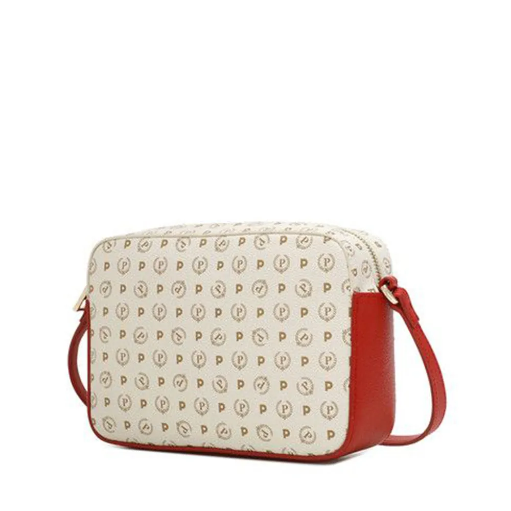 Borsa Donna a Tracolla POLLINI linea Heritage Logo Classic Avorio e Rosso