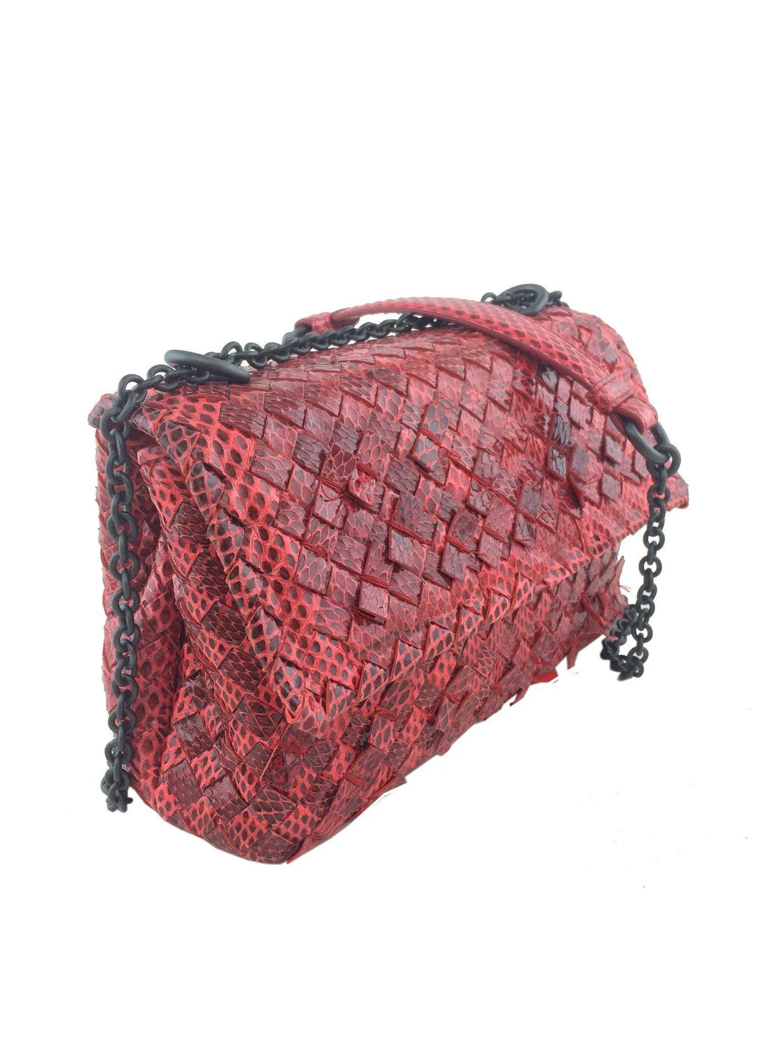 Bottega Veneta Baby Olimpia Intrecciato Watersnake Shoulder Bag NEW