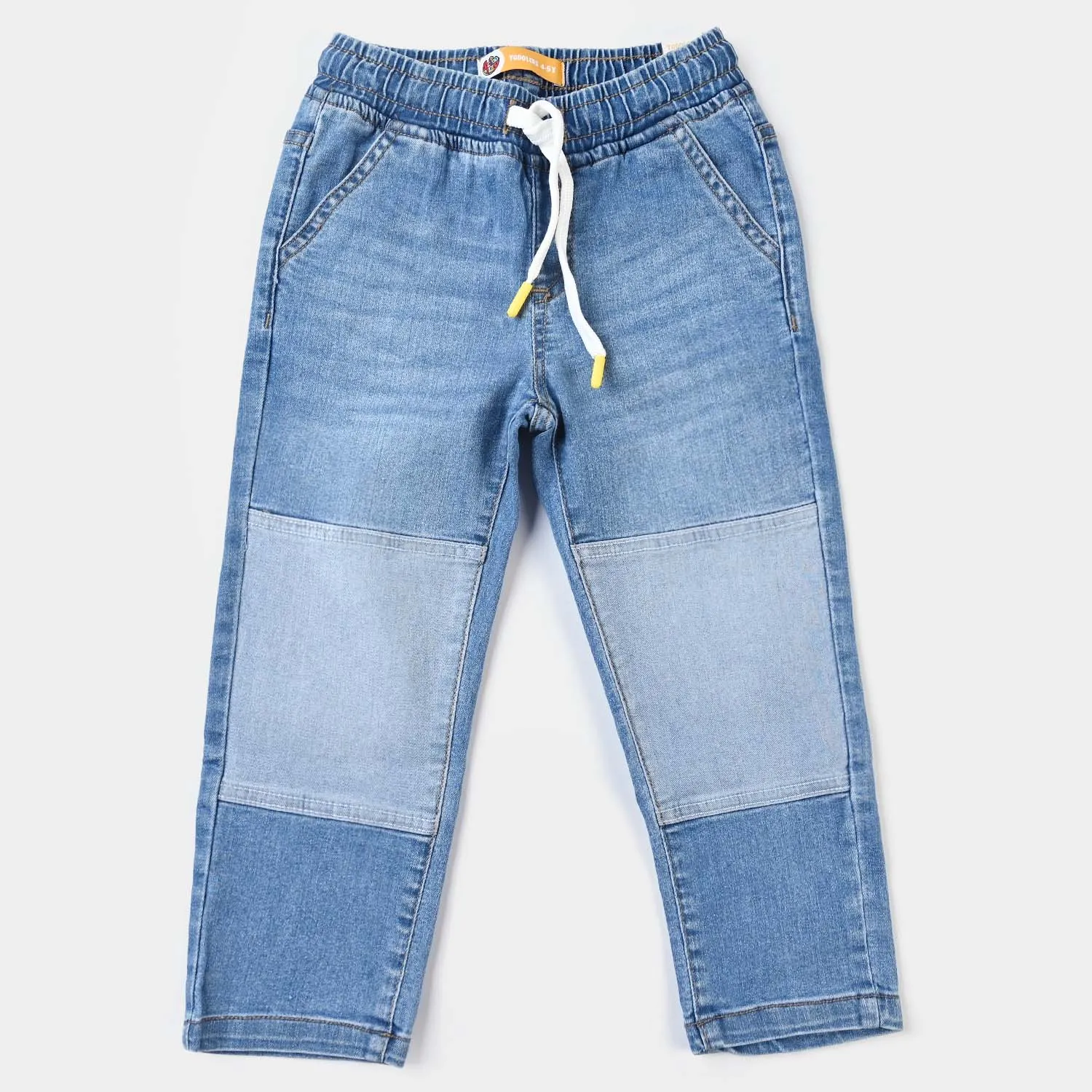 Boys Denim Pant Knee Patch-MD.Blue