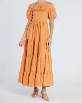 Bridgette Linen Maxi Dress - Cantaloupe