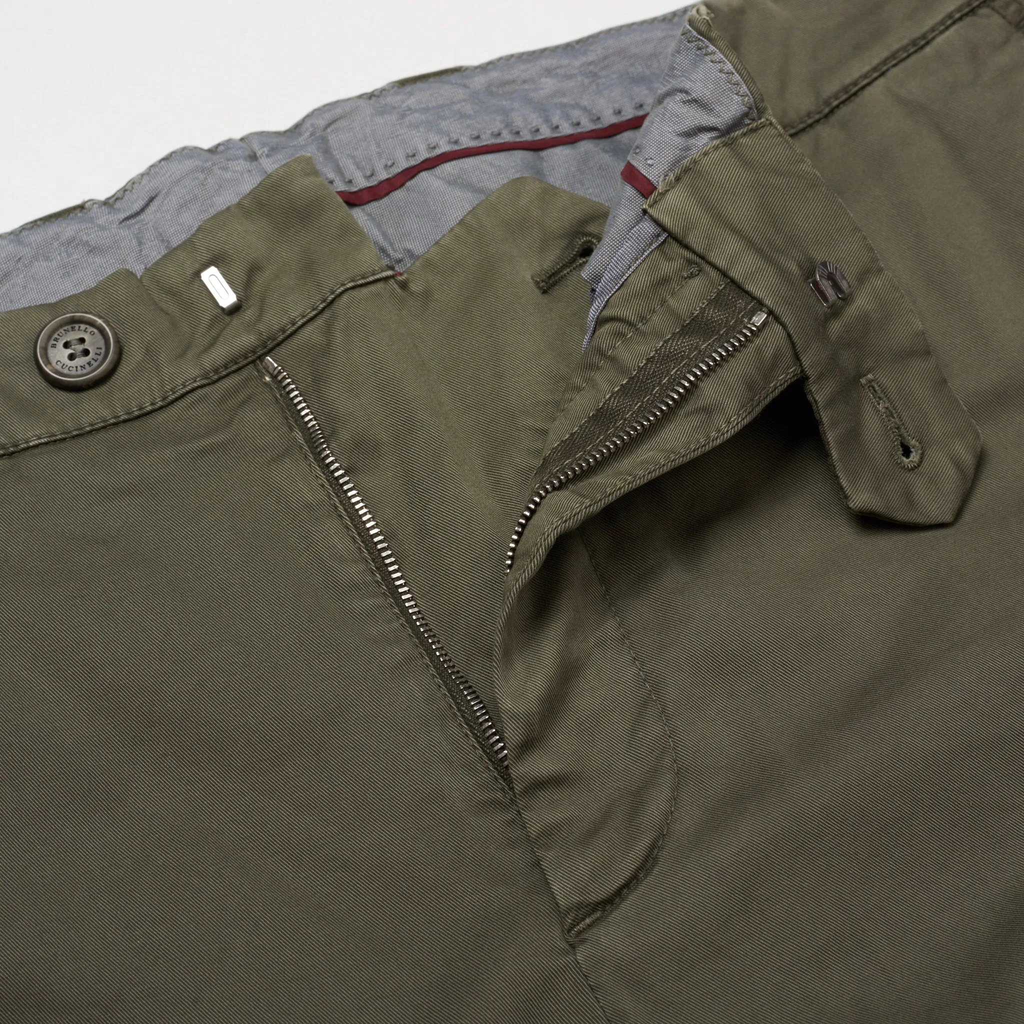 BRUNELLO CUCINELLI Green Twill Cotton Cargo Leisure Fit Pants EU 50 NEW US 34