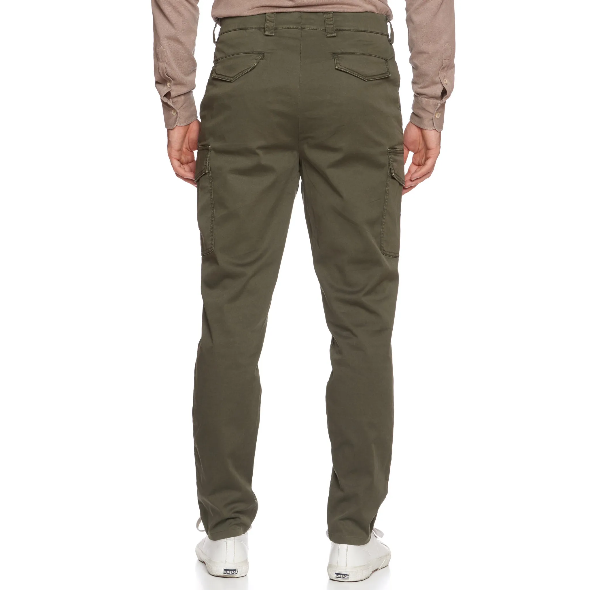 BRUNELLO CUCINELLI Green Twill Cotton Cargo Leisure Fit Pants EU 50 NEW US 34