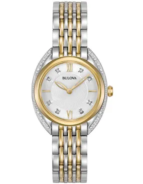 Bulova Womens Diamond Watch - Stainless Steel - Two-Tone - Bracelet - 30m