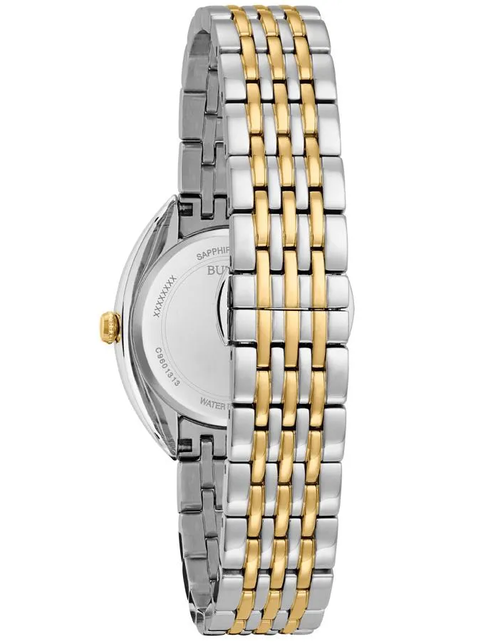 Bulova Womens Diamond Watch - Stainless Steel - Two-Tone - Bracelet - 30m