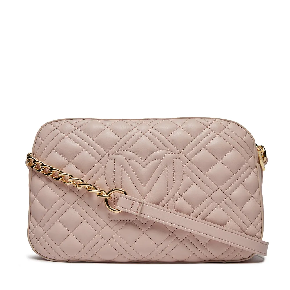 Camera Case con Tracolla LOVE MOSCHINO linea Shiny Quilted color Cipria