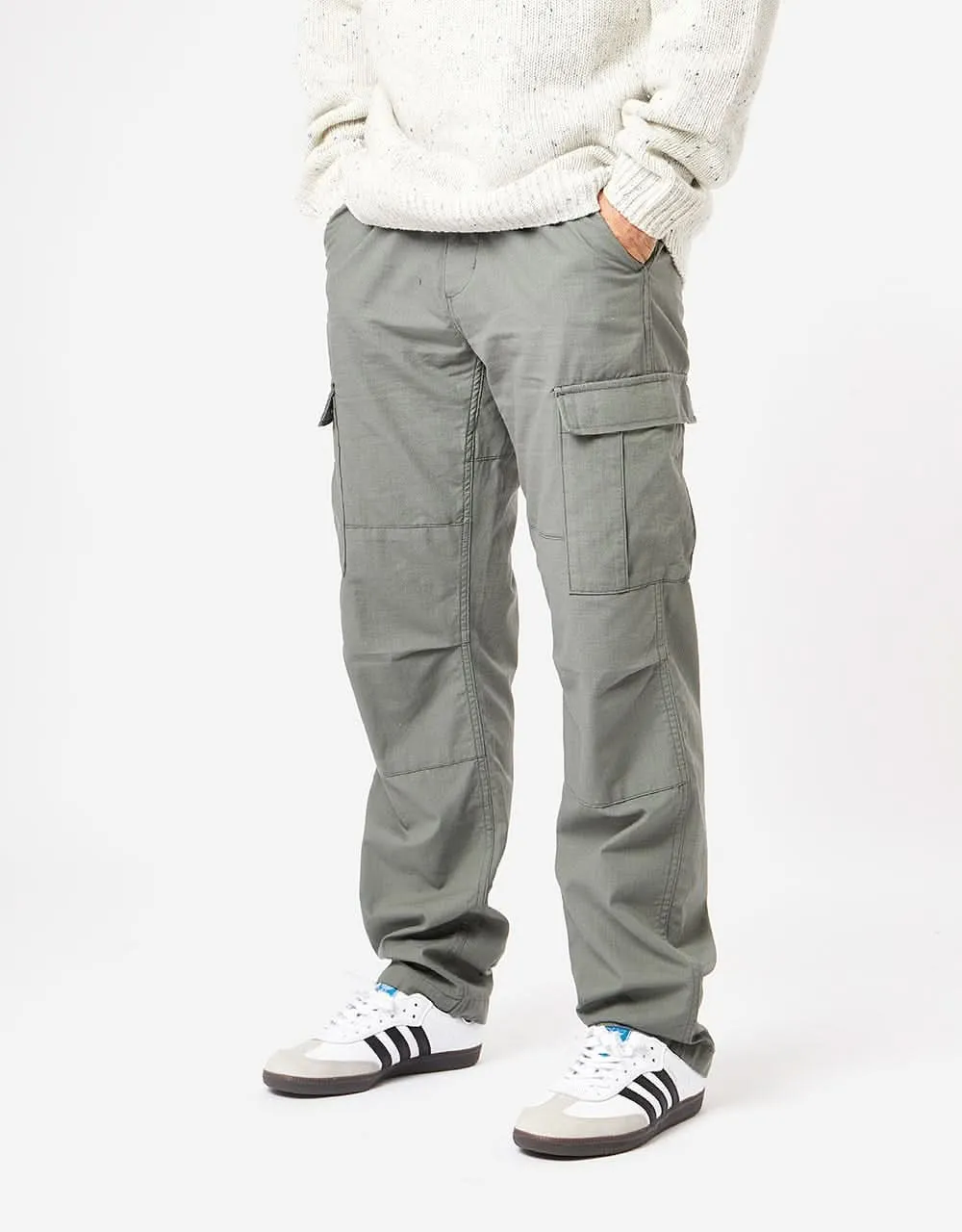 Carhartt WIP Aviation Pant - Smoke Green (Rinsed)