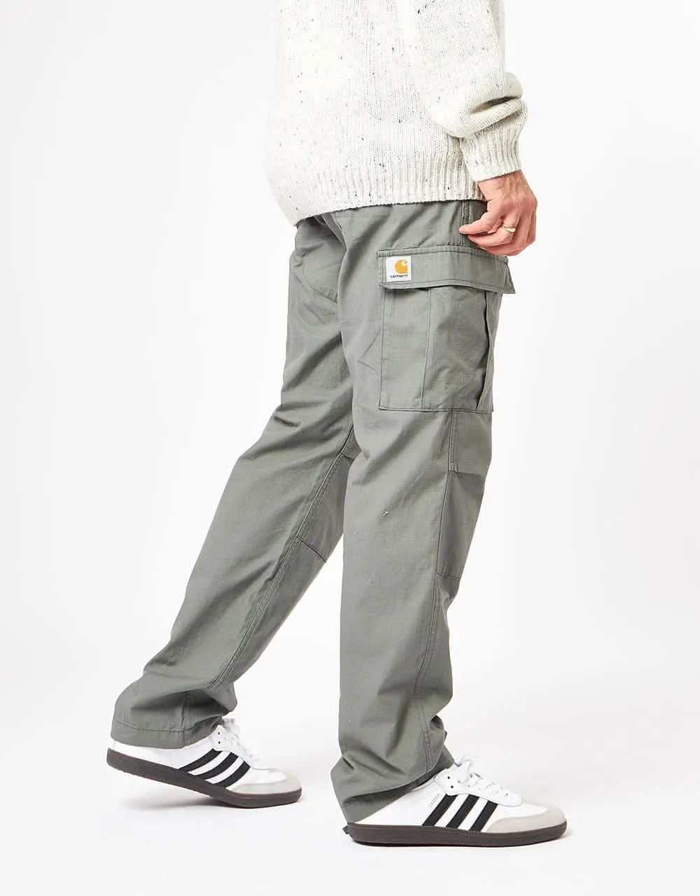 Carhartt WIP Aviation Pant - Smoke Green (Rinsed)