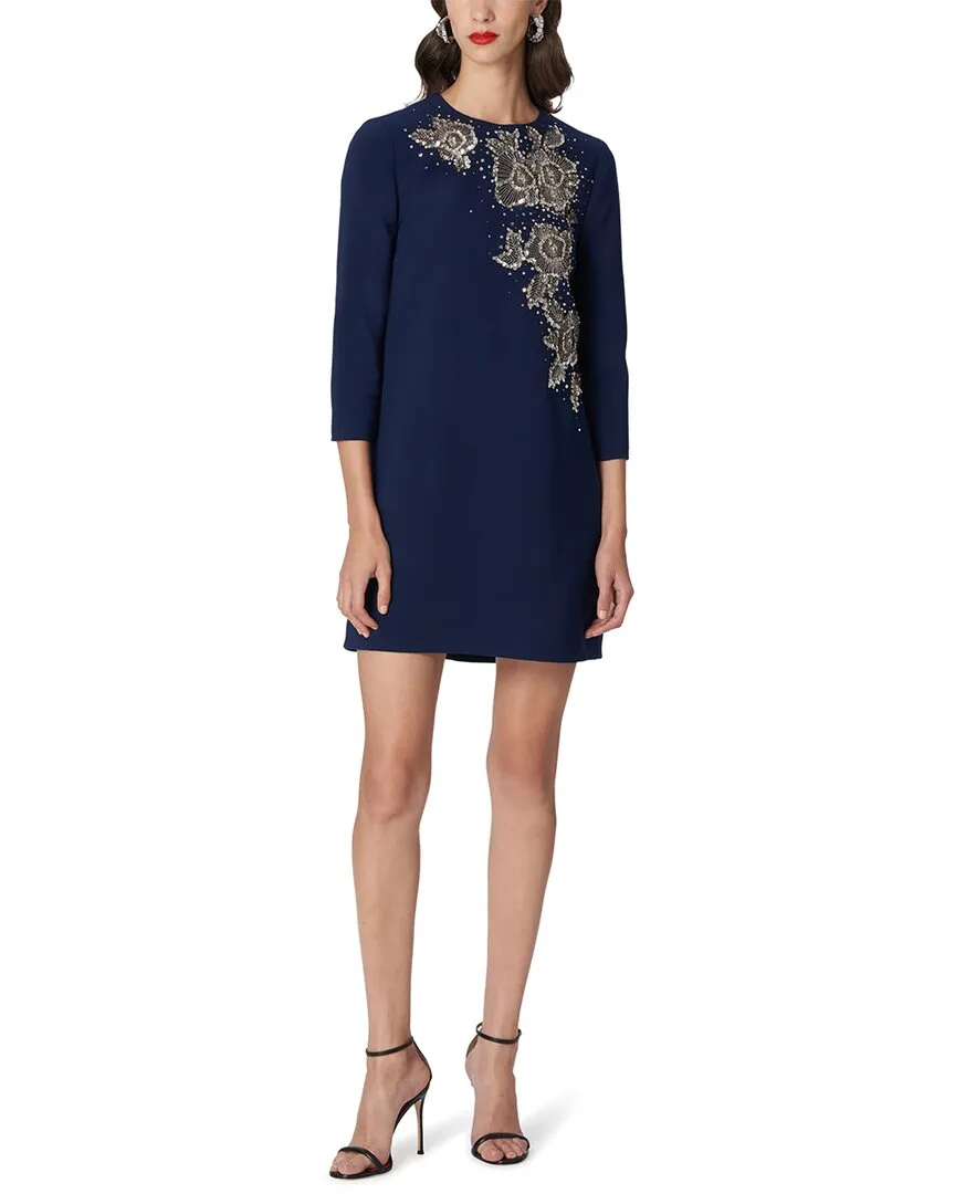 Carolina Herrera 3/4-Sleeve Shift Mini Dress