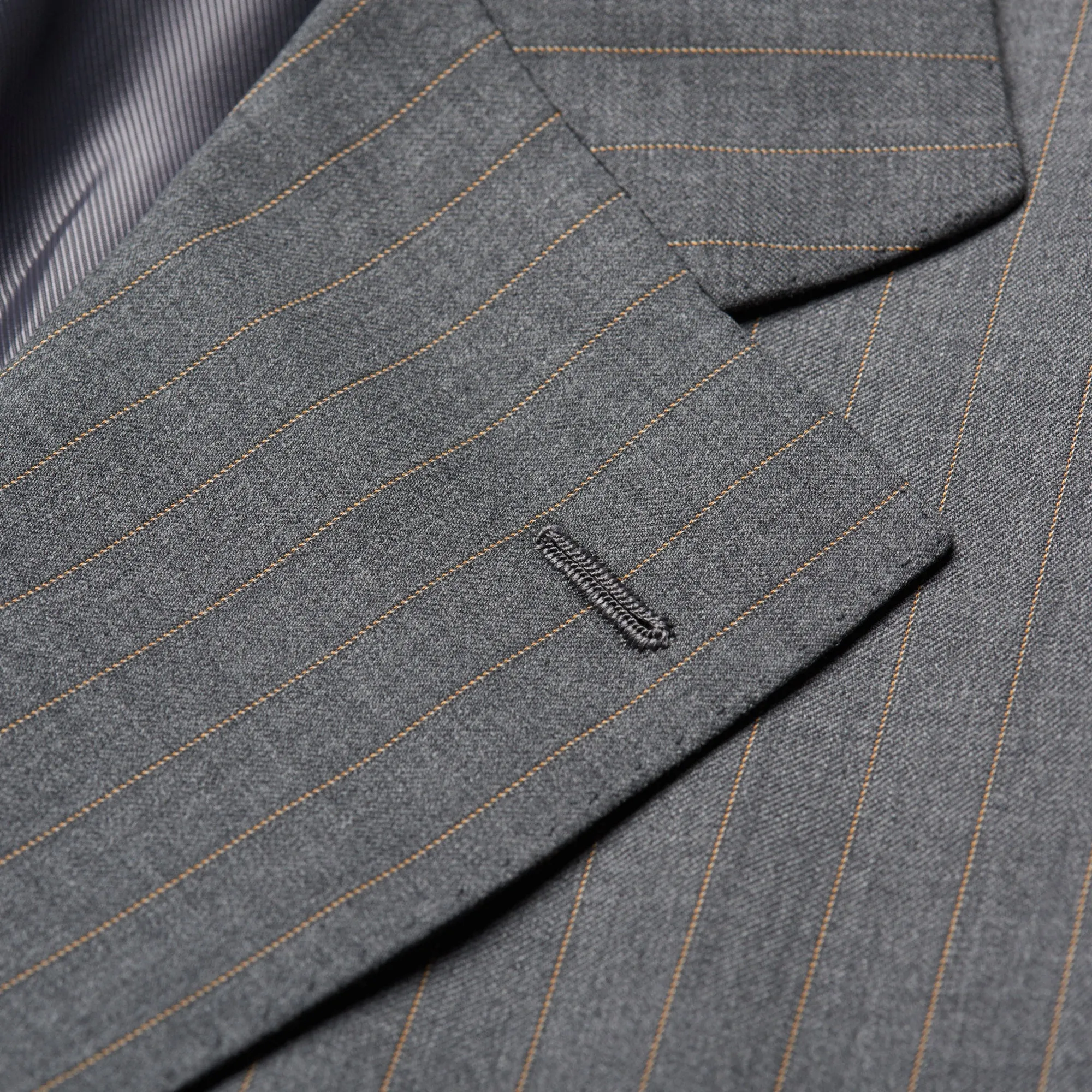 CESARE ATTOLINI Napoli Handmade Gray Striped Wool Super 130's Suit 54 NEW US 44