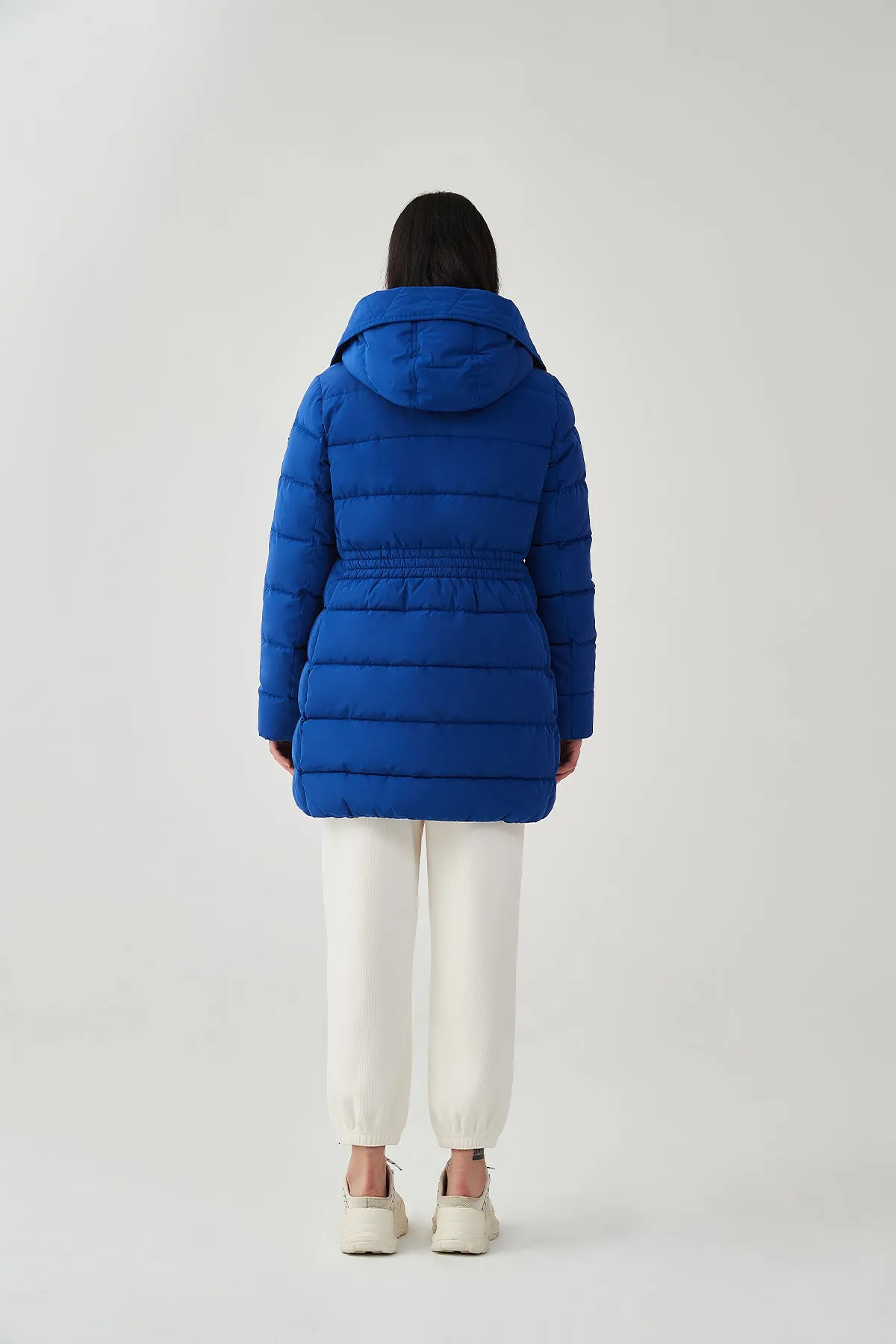 Cinch Waist Puffer Jacket & Coat with hood