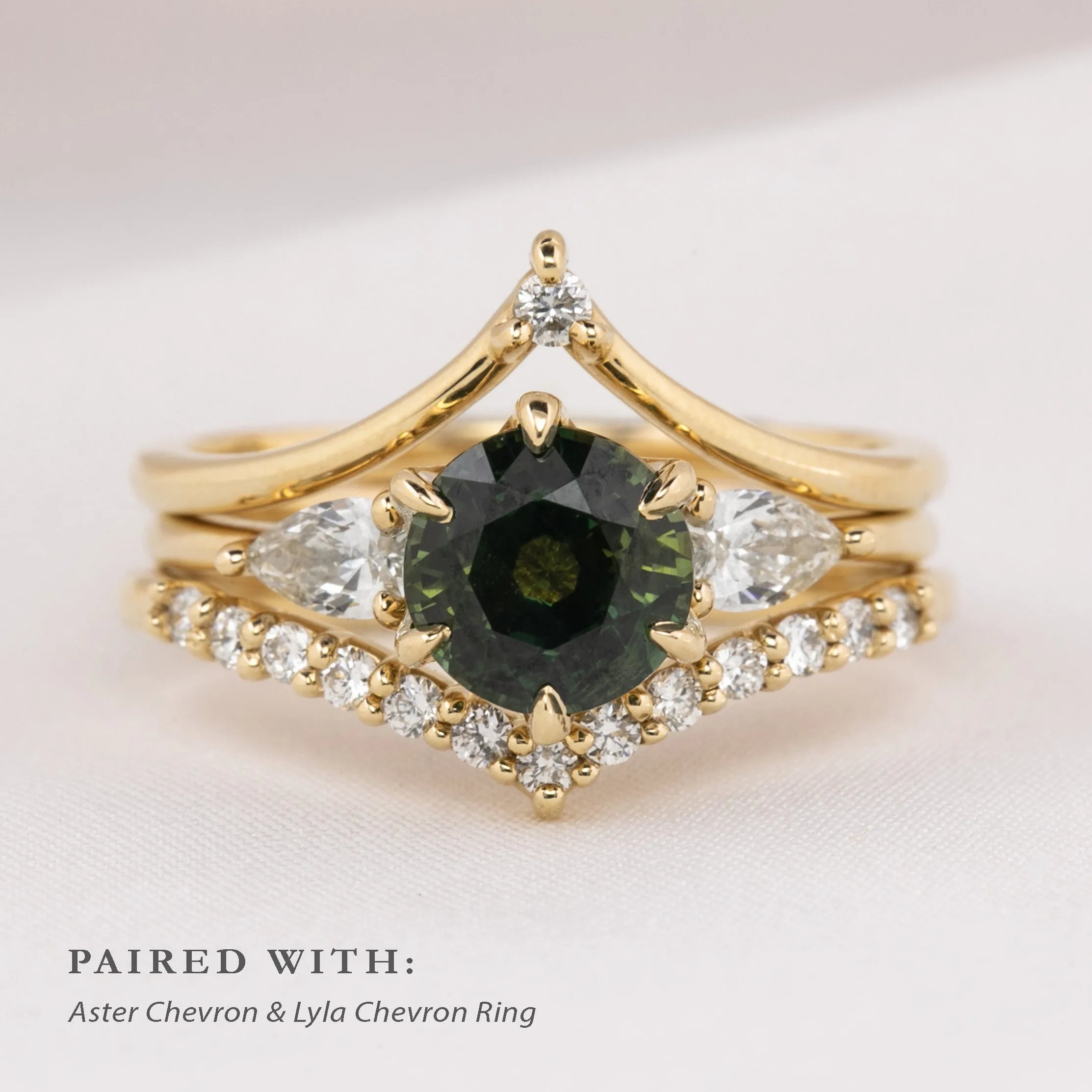 Claire Ring 1.71ct Parti Green Yellow Australian Sapphire, 14k Yellow Gold (One of a kind)